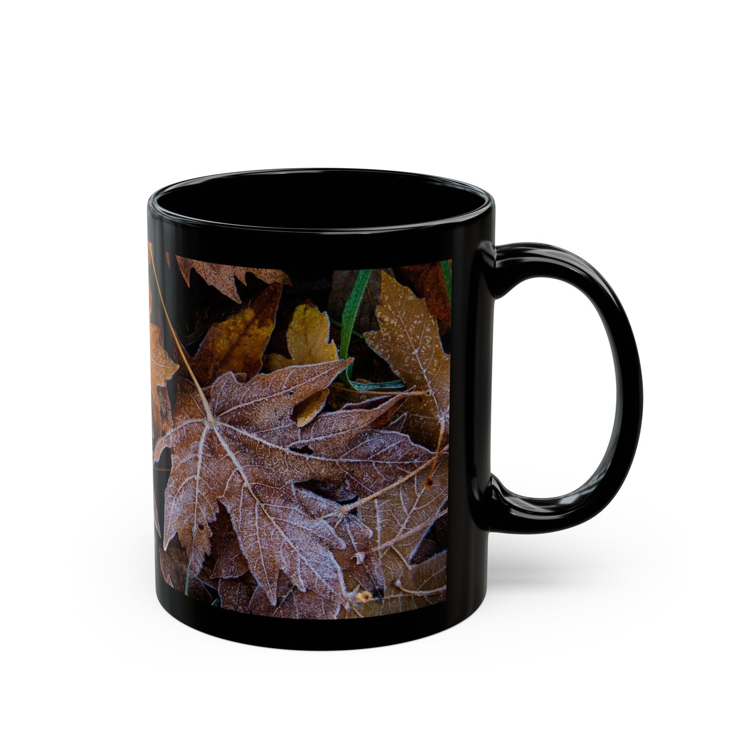 Frozen Leaves Black Mug (11oz, 15oz)